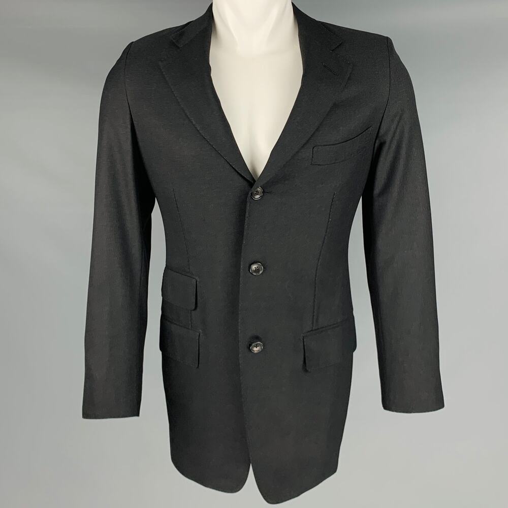TOM FORD Size 38 Grey Wool Peak Lapel Sport Coat